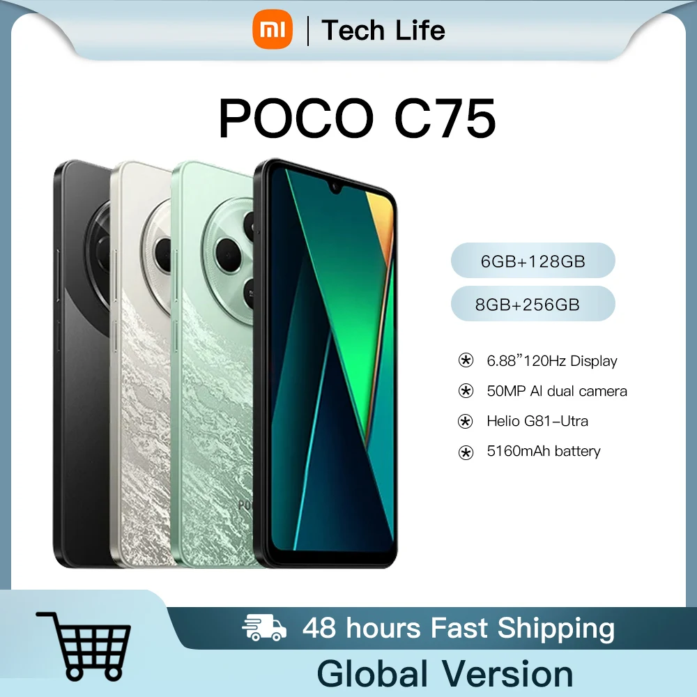 POCO C75 Global Version Smartphone NFC 128GB 256GB 6.88