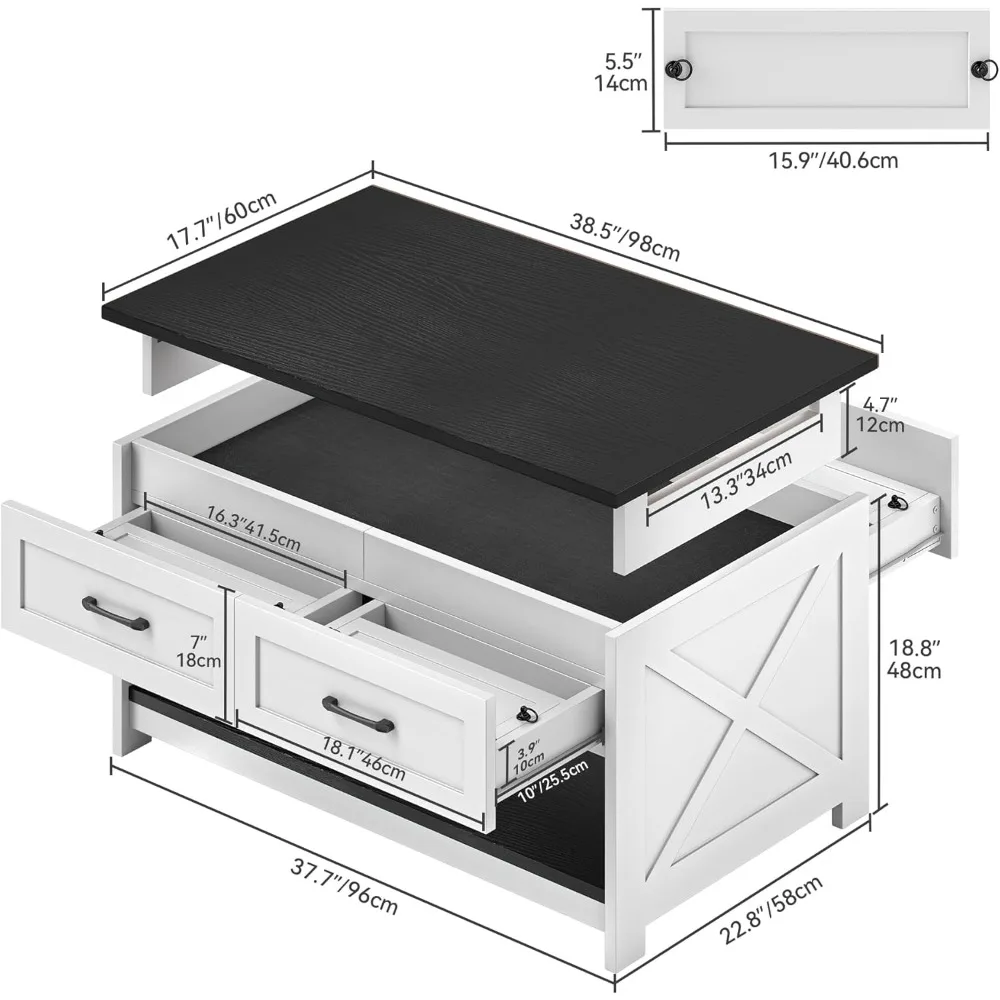 Стол для игры и головоломки 3-в-1 с игровым ковриком, 4 ящиками, розеткой, съемной столешницей, черный