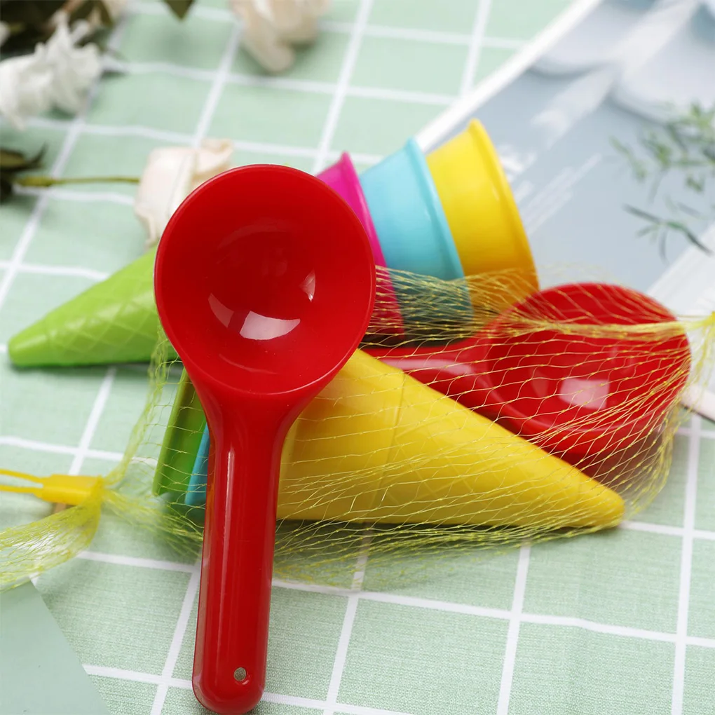 

5Pcs/Set Ice Cream Cone Scoop Beach Toys Toddler Sandbox Play Digging