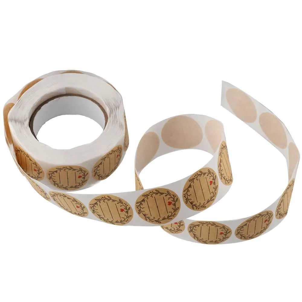 Stickers Roll 500 Pcs Jar Label Stickers Round Mason Jars Bottle Labels Removable Self-Adhesive Handmade