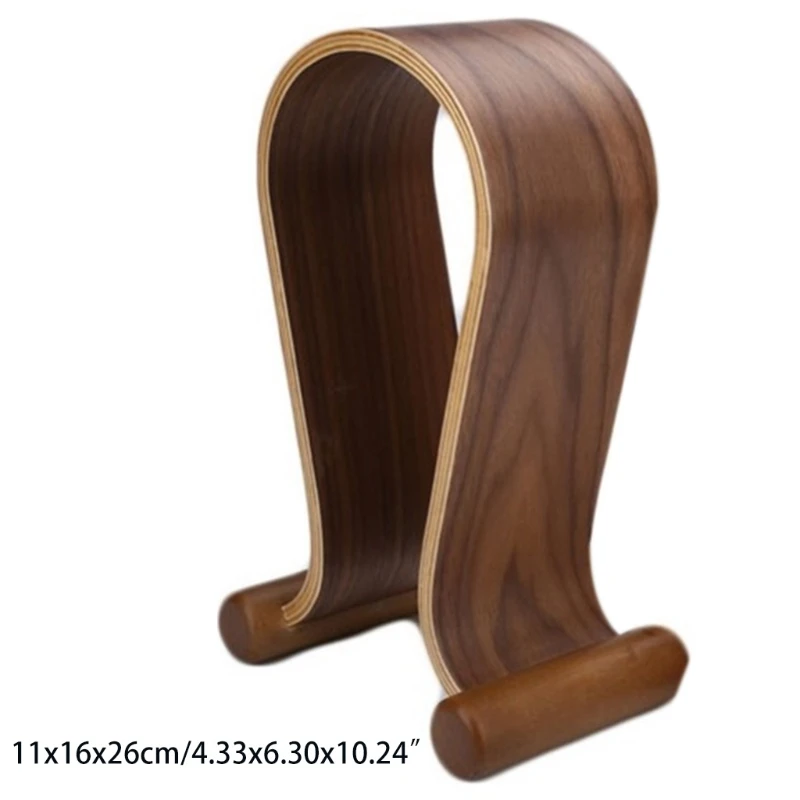 Walnut Wood Headset Stand na natureza, Gaming Headset Holder, Base pesada sólida para todos os tamanhos de fone de ouvido