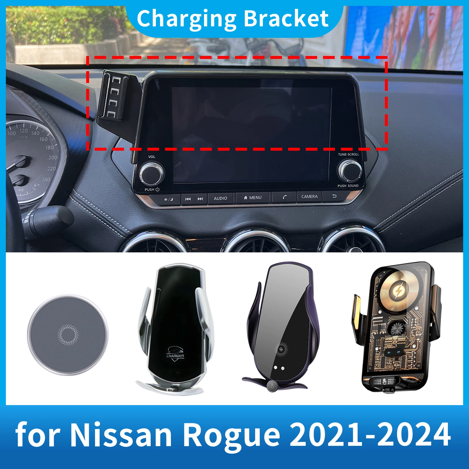 

Car Phone Holder for Nissan Rogue 2021-2024 T33 8inch Screen Navigation GPS Bracket Base Accessories Charging