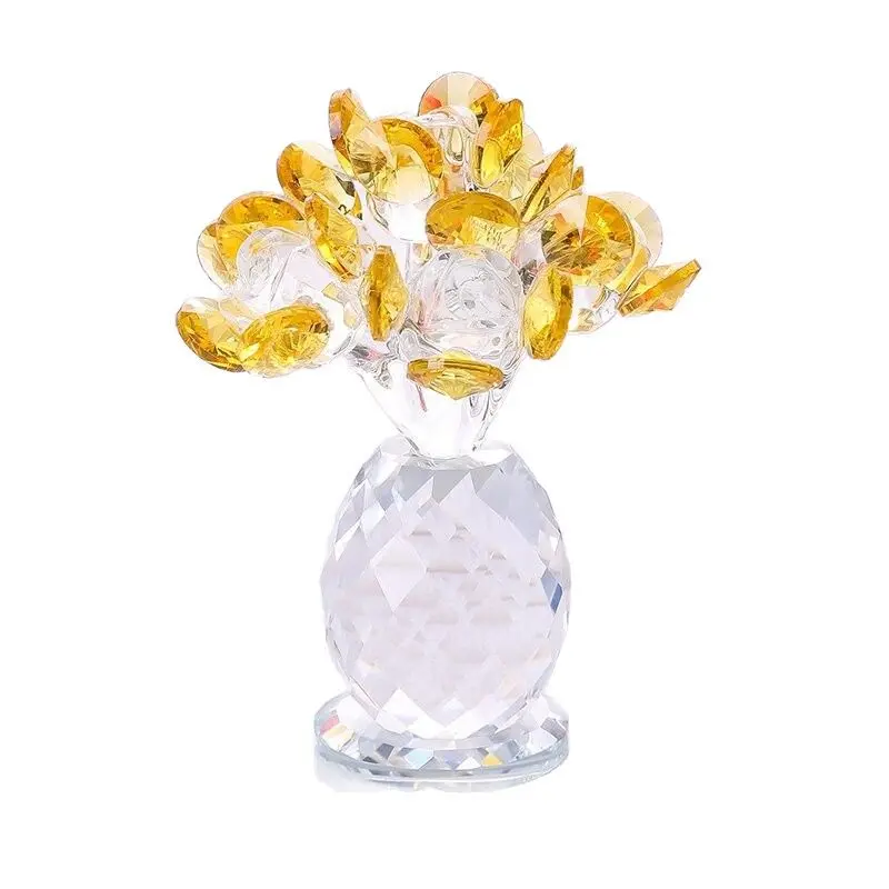 

CX Chinese minimalist modern crystal handicraft desktop ornament simulates six small flowers