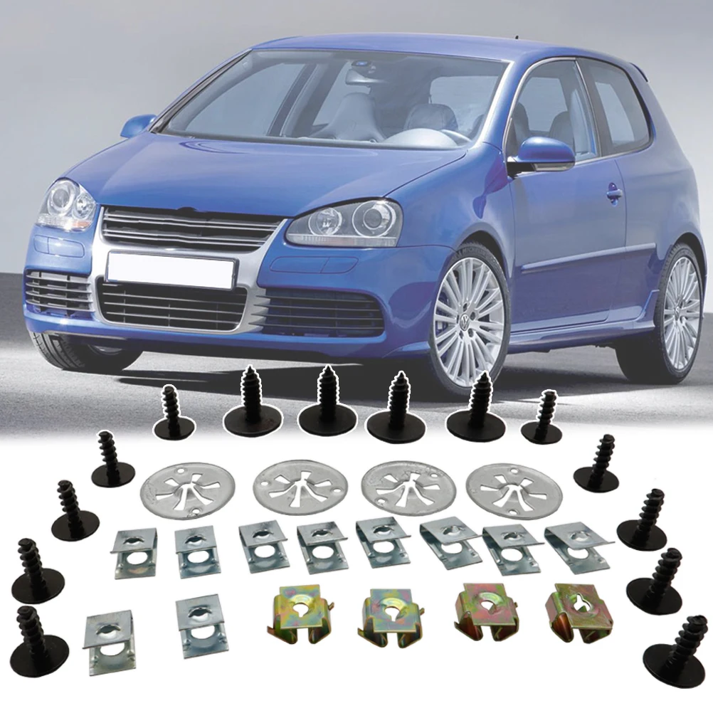 32x prendedor de carro motor undertray capa clipes porca parafuso fender inferior respingo escudo para vw golf bora audi a3 seat leon