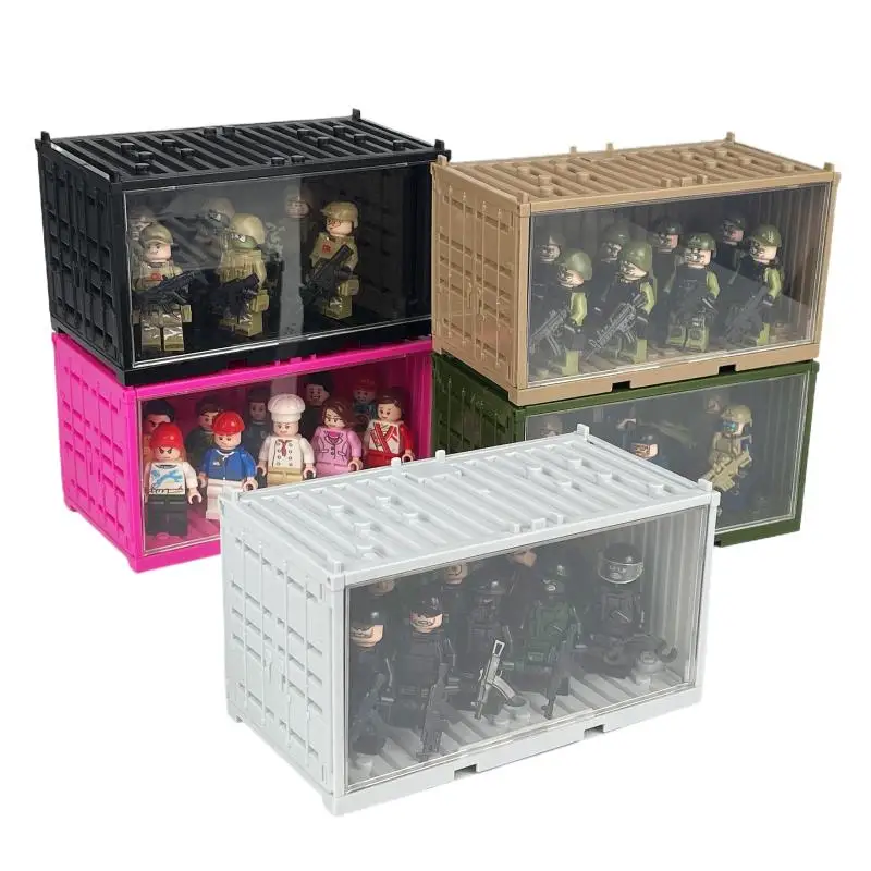 컨테이너 무기 상자 벽돌 액세서리 장면 2차 세계 대전 WW2 군인 SWAT 빌딩 블록 벽돌 어린이 장난감