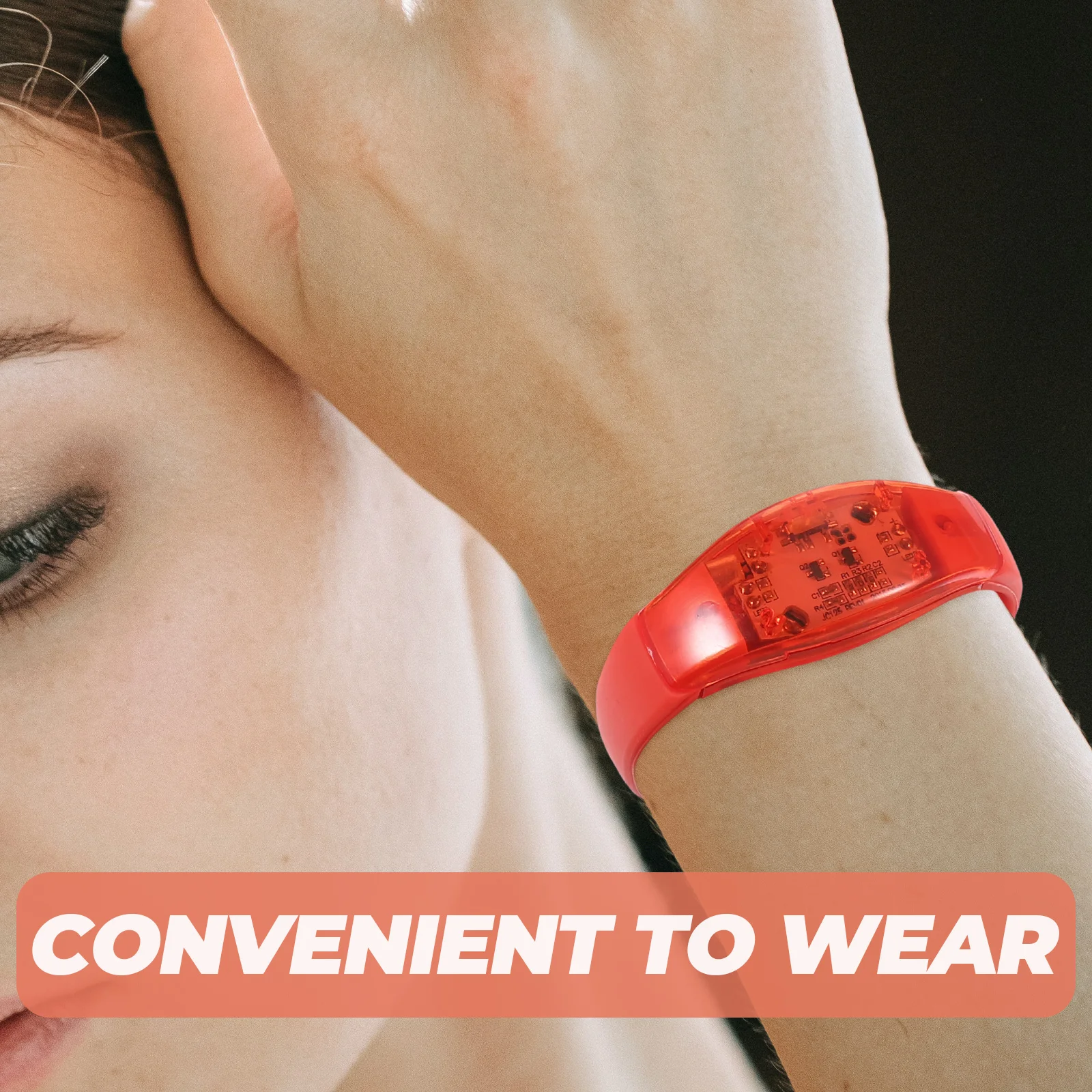 

Glow Bracelets Voice-controlled Luminous Light Wristband Shine Silicone Bangle Red