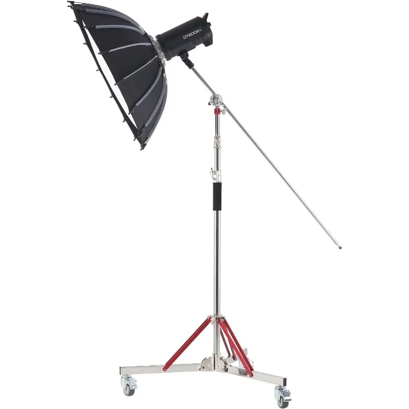 

Heavy Duty Light Stand with Casters, Max Height 10.5 ft/320 cm, Adjustable Tripod Stand with Stainless Steel, Wheeled B