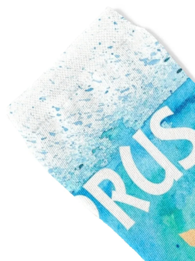 Cyprus Illustrated Map with Main Roads Landmarks and Highlights Socks cotton luxe retro Children's Socks For Man Women's