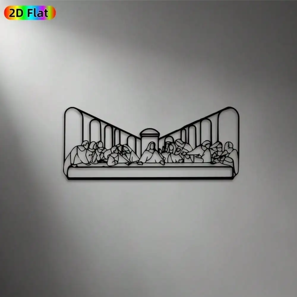 CIFbuy 2D Metal Art The Last Supper Sacred Wall Decor Durable Iron Art Religious Christian Gift For Church Indoor Outdoor
