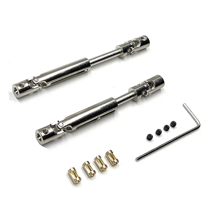 MN168 MN82 MN78 Metal Drive Shaft CVD Driveshaft with 3mm to 4mm Shaft Sleeve 1/12 RC Car Upgrade Parts Accessories