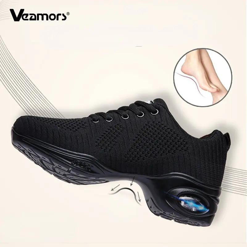 Women\'s Jazz Shoes Casual Sneakers Breathable Lady Soft Athletic Walking Dance Training Shoes Platform Zapatos De Mujer