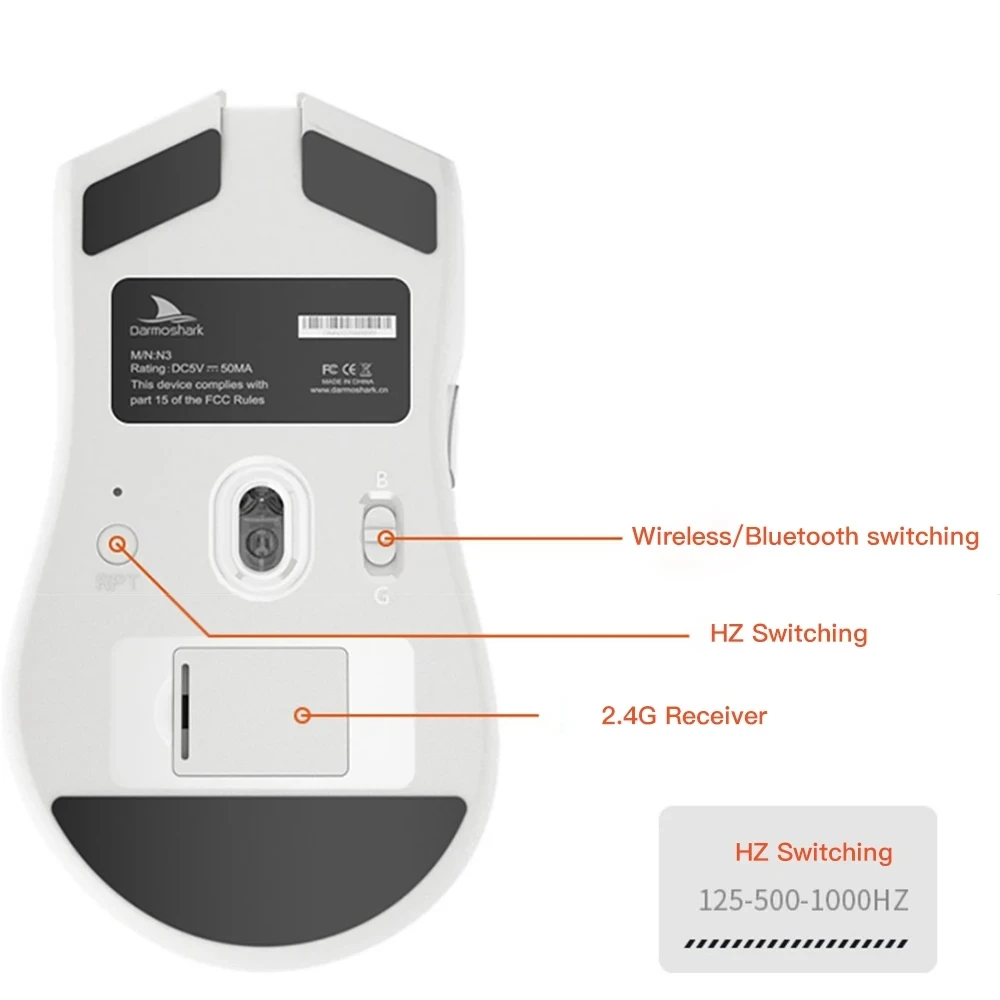 Imagem -05 - Motovelocidade-darmoshark n3 Mouse sem Fio para Jogos Sensor Óptico 26000dpi 7-chave tc para Computador Laptop pc