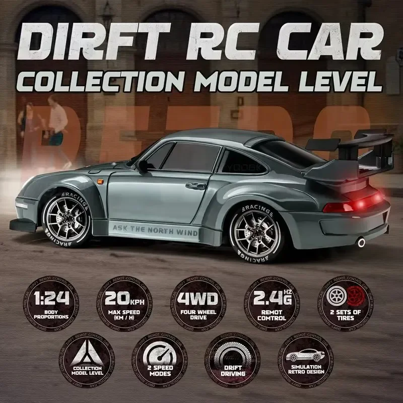 4WD Remote Controlled 1/24 Rc Drift Car Fast Electric Model Vehicle For Indoor Race And Teen Birthday Present