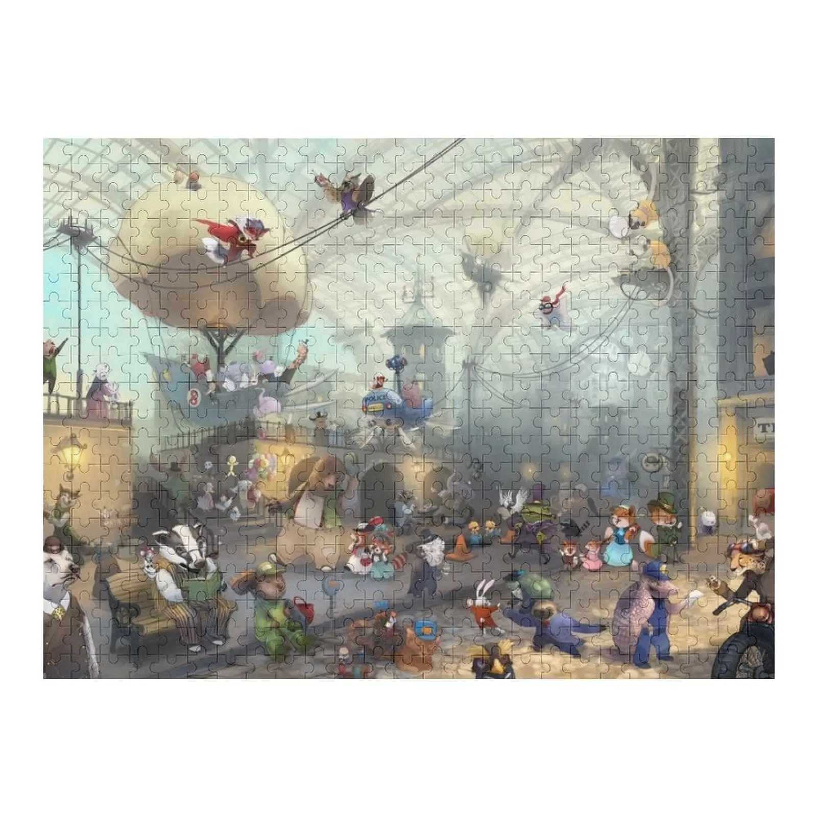 

Wind in Willow Station Jigsaw Puzzle With Personalized Photo Wood Animals Personalized Gift Married Jigsaw Pieces Adults Puzzle