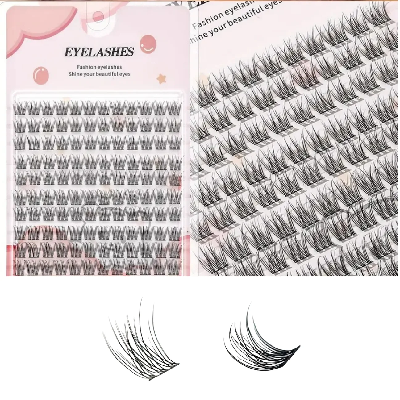 120 Vivid Cartoon-Style Natural Makeup Looks, Suitable for Beginners. Thick and Fluffy, with an Arc-Shaped Design Suitable for B