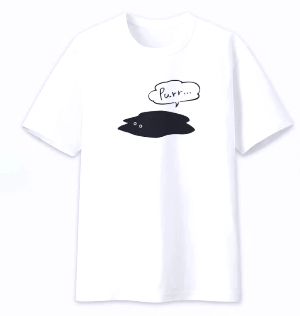 Kawaii Black Cat T Shirt Cute 