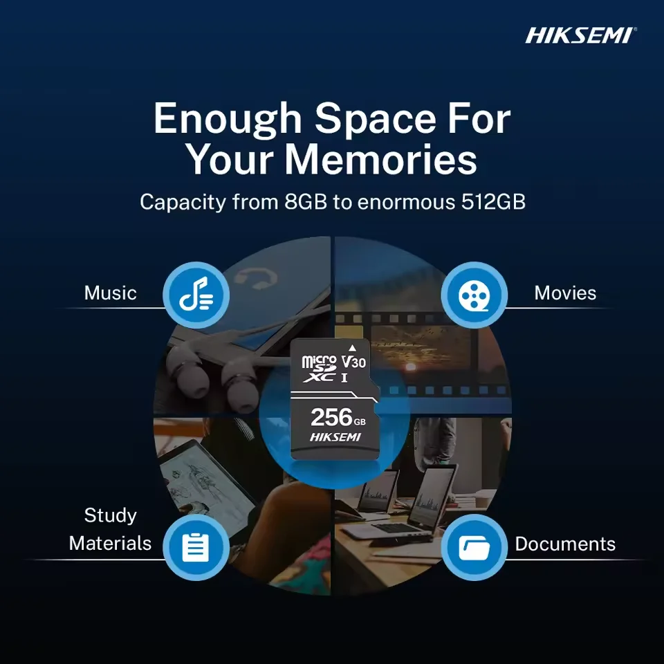 HIKSEMI NEO HOME TF Card | MicroSDHC/MicroSDXC Memory Card (128G/256G) - V30 Class 10 C10, Compatible with Camera, Tablet & Phone