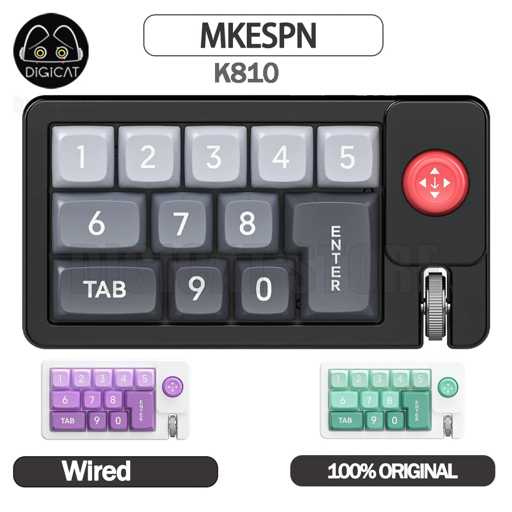 MKESPN K810 Mini Mechanical Keyboard Wired Keypad 12 Keys Customized Keypad RGB Numeric Keypads Gaming Computer Accessory Gifts