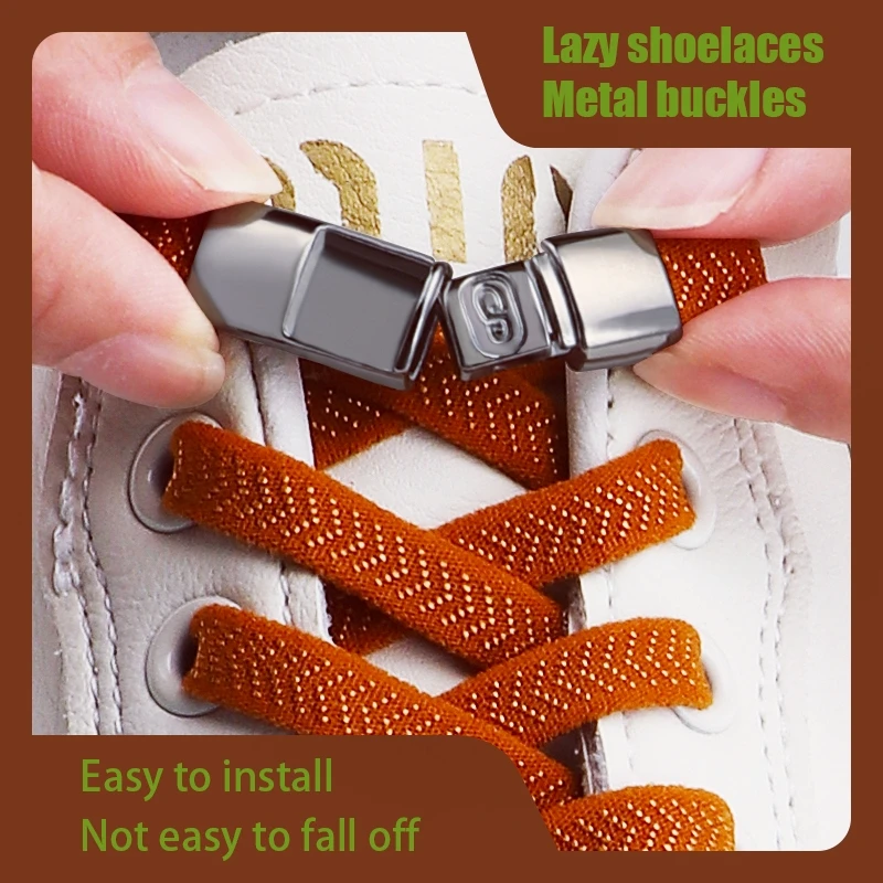 

Press buckle Shoelaces without ties Elastic Laces Sneakers Tennis No Tie Shoe laces Kids Adult Flat Shoelace Shoe Accessories