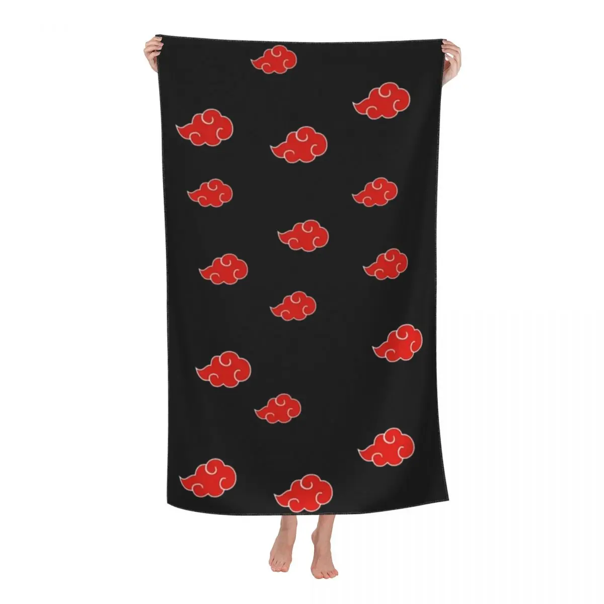 

Custom Konoha Neji Akatsukis Itachi Sasuke Beach Towel Red Clouds Soft Linen Microfiber Bath Towels