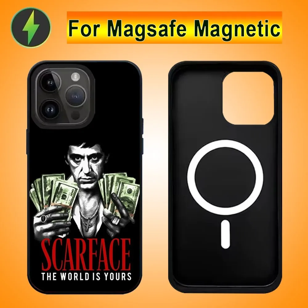 Scarface1983 Film Al Pacino Phone Case For IPhone 15 14 13 16 Pro Max 11 12 Mini Alex Mirror For Magsafe Wireless Charging Cover