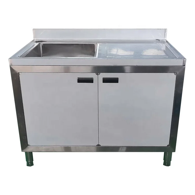 Guanbai Hotel and Restaurant Stainless Steel Commercial Kitchen Washing Sink Cabinet