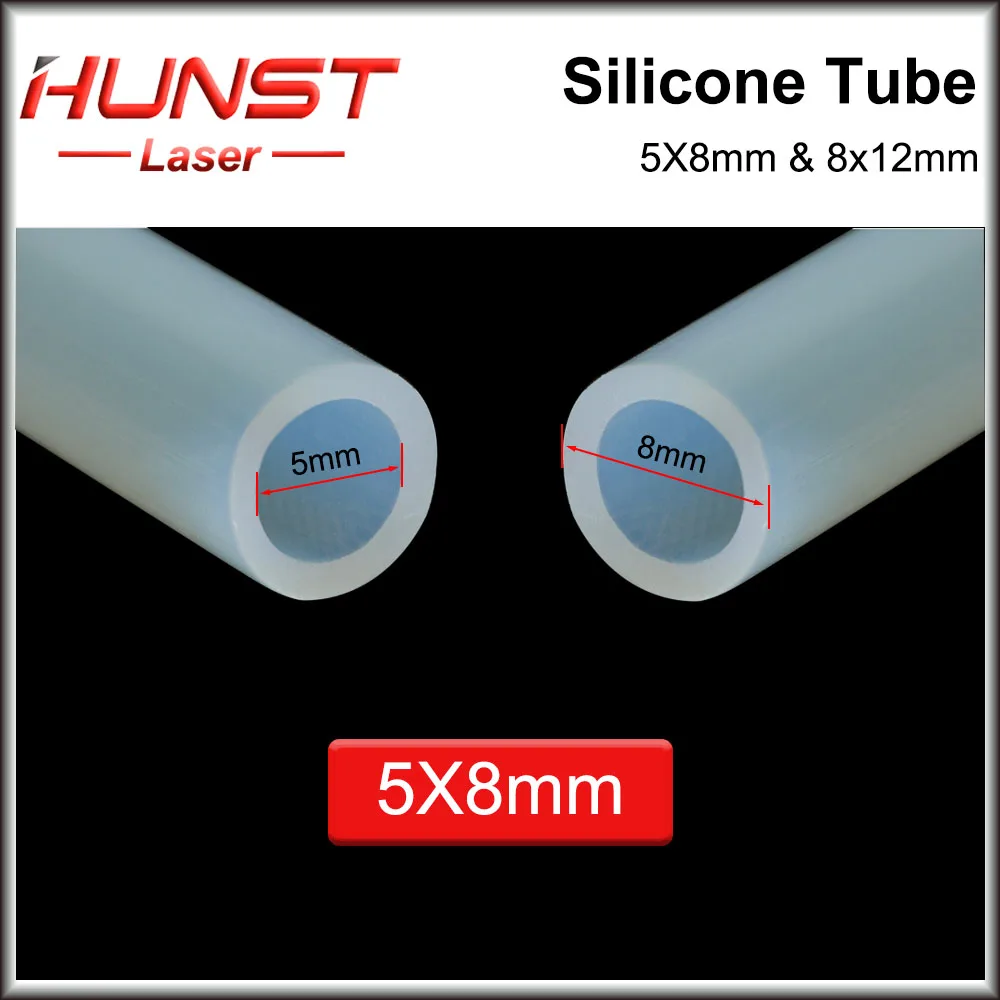 Imagem -05 - Hunst Silicone Water Pipe Mangueira Mangueira Flexível para a Bomba do Sensor de Água Resfriador de Água Tubo do Laser do Co2 5x8 mm 8x12 mm