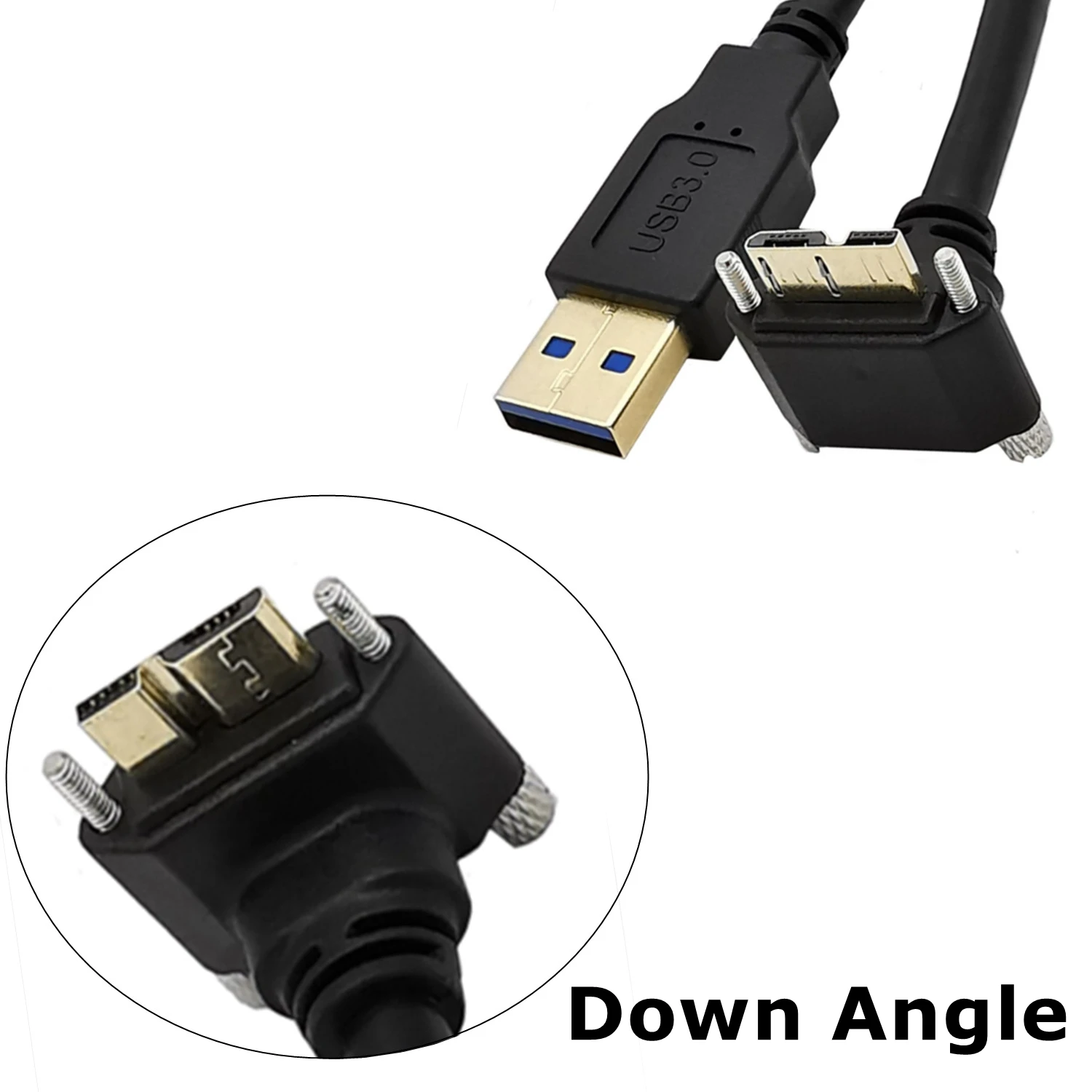 5M USB 3.0 A Male To Micro B Up Down Left Right Angled with Fixed Screw Industrial Camera Hard Disk Box Player Data Cable