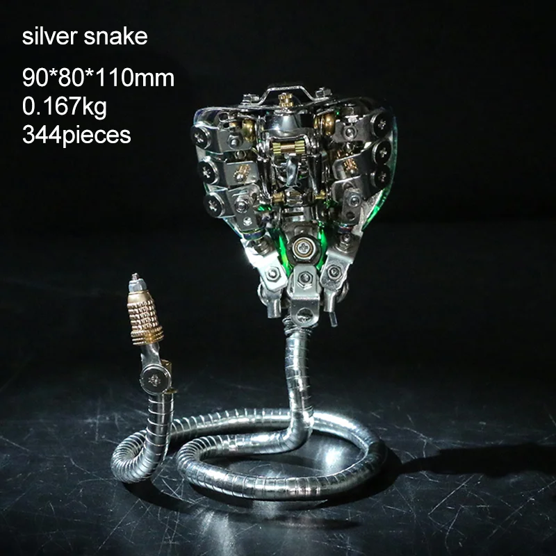 DIY punk 3D metal 3D puzzle mecha magnetic suction mechanical assembly snake model kit personalized gift toy