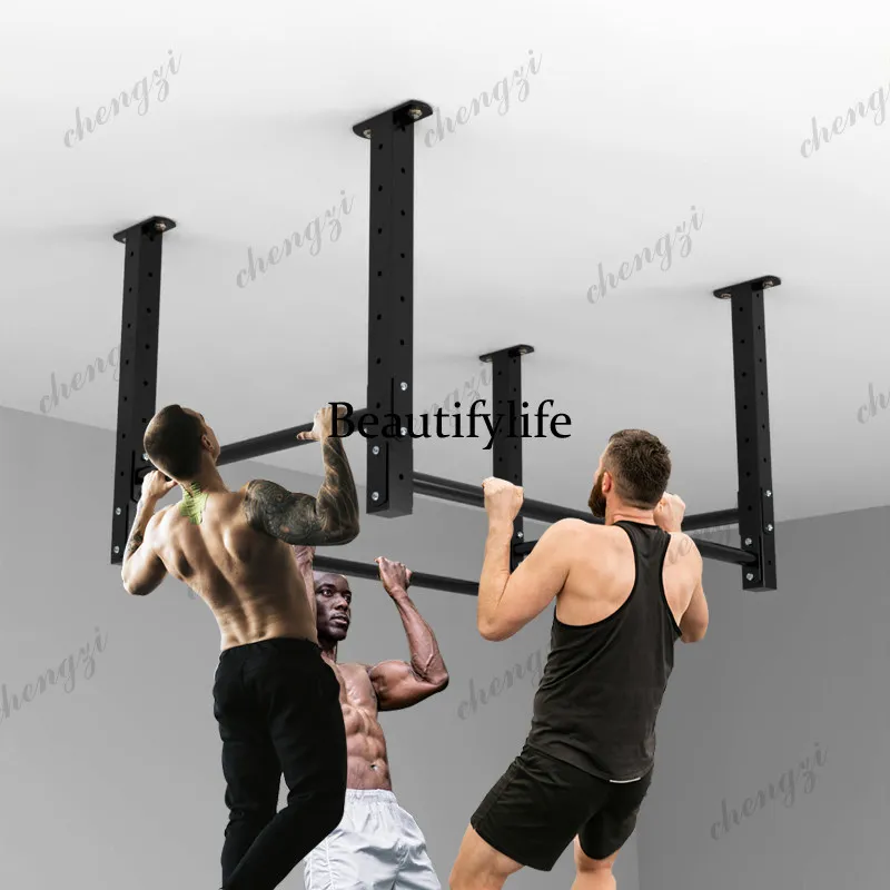 Four-way pull-up ceiling ceiling ceiling horizontal bar TRXd exercise rack indoor sports fitness equipment