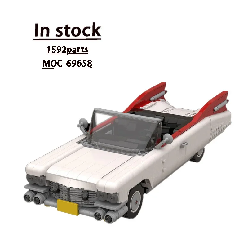 

MOC-69658 White Model Convertible Cruiser Supercar Building Block Model 1592 Parts Boy Kids Birthday Building Blocks Toy Gift