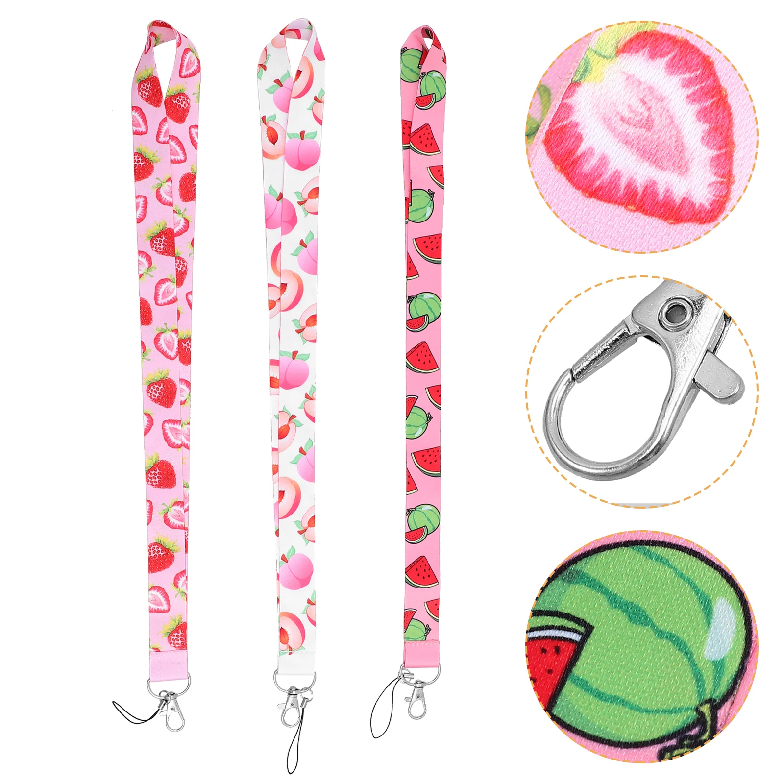 

3Pcs Lanyards Lightweight Polyester Material ID Badge Card Holder Neck Ropes Phone Straps Office Travel Use Men Women