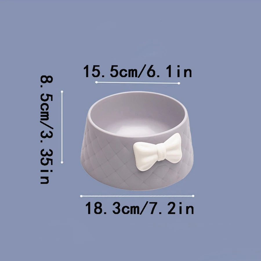 1 piece plastic pet dog bowl, cat food bowl, bow shaped dog feeding bowl