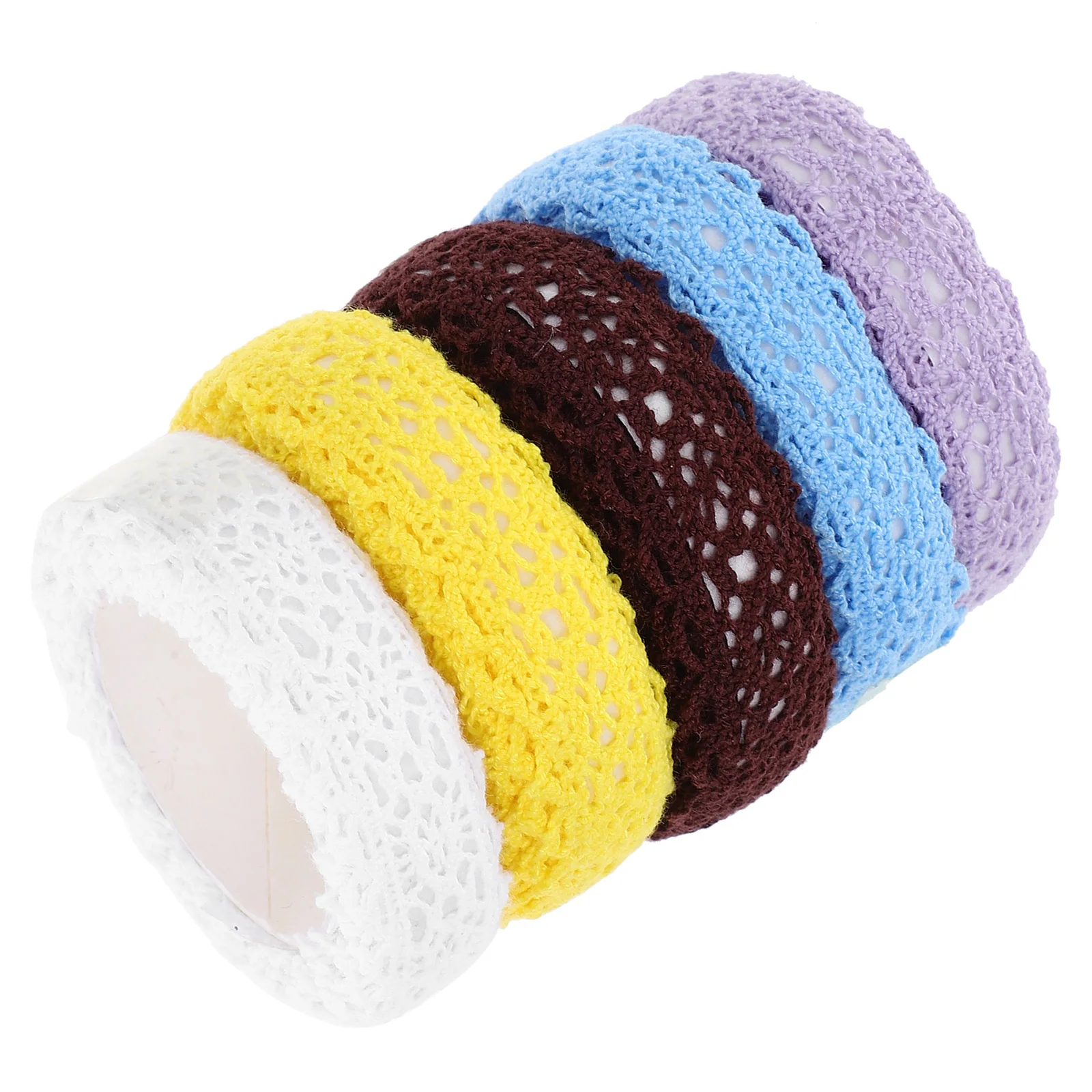 5 Rolls Decorative Lace Tape Adhesive Lace Pattern Tape for DIY Crafts Scrapbooking Handcrafted Albums Cards Adhesive Tapes