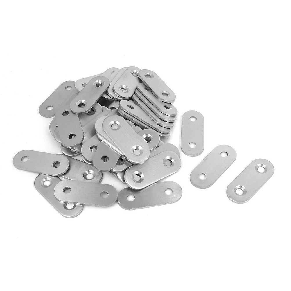 

20pcs 37Mmx16Mmx1.5Mm Stainless Steel Corner Brace Plate For Furniture Joint Repair Flat Surface Reinforcement 2 Hole Fixing