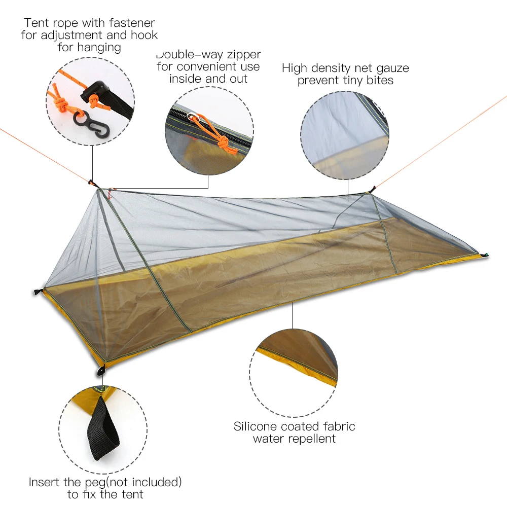 Kültéri kemping Sátor ultralight Akaszkodik Sátor Moszkitó Rovar Bug Elriasztó Ajánló