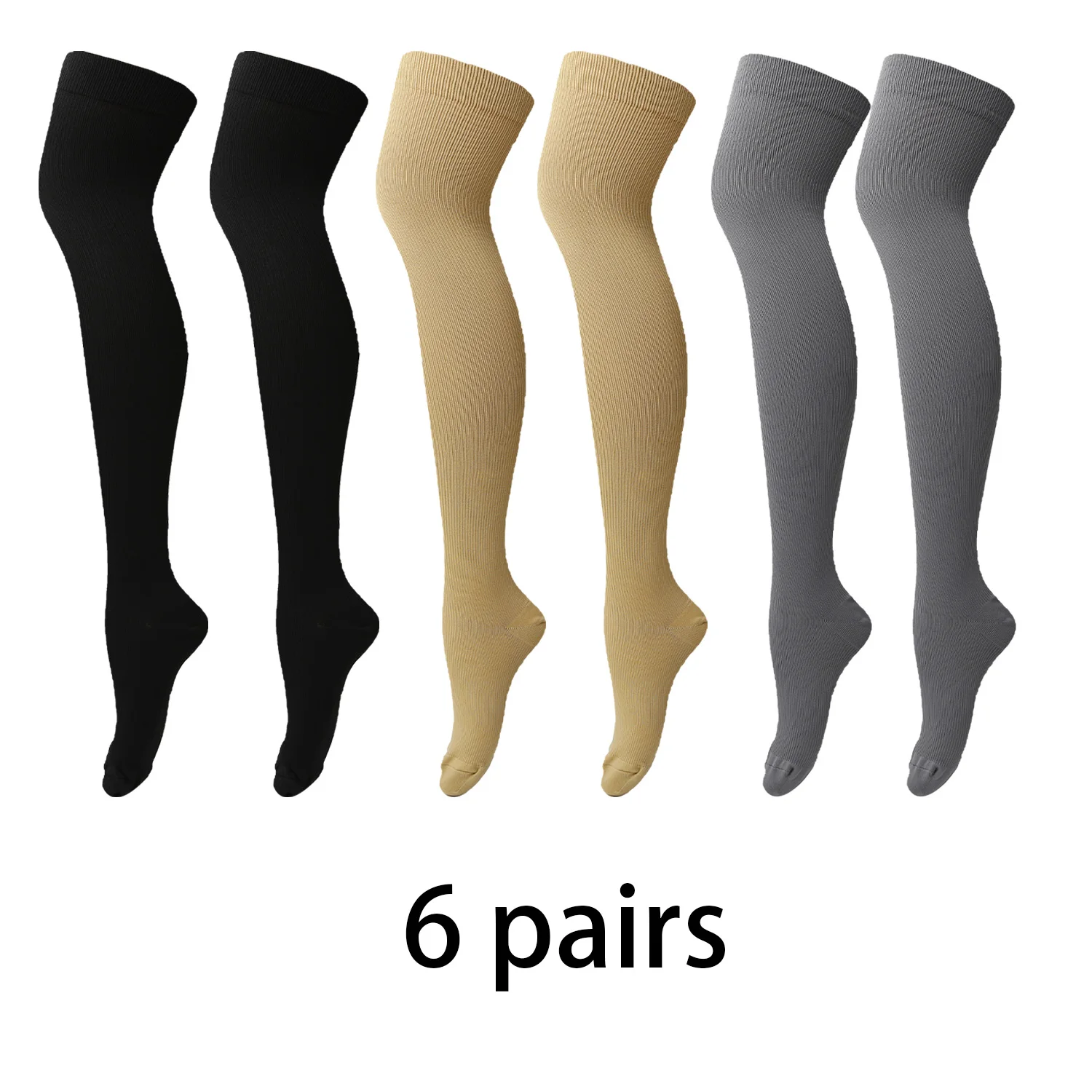 Multiple pairs of Amazon compression socks, outdoor knee high pressure socks, elastic socks, long tube sports, running, cycling