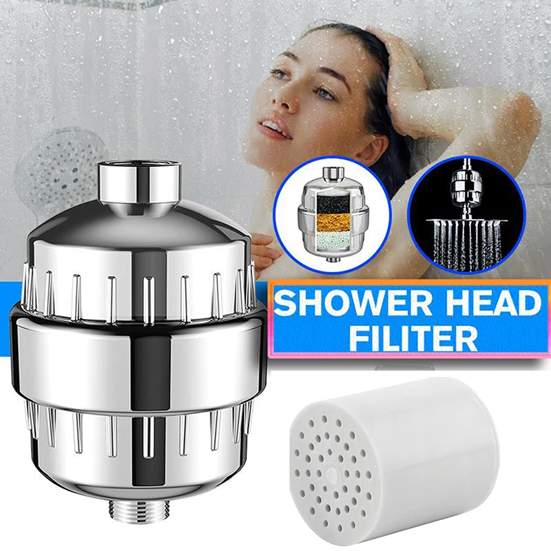 

High Output Shower Water Filter 10/15 Stages Replacement Cartridge Metals Filter Shower Head Connector Shower Accessories