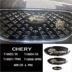 YEHUA Chery Tiggo 2 Tiggo 4 Chery Tiggo Logo Chery Tiggo 7 8 Pro czarna plakietka głowa tygrysa Logo Grill kaptur naklejka 2013-2023