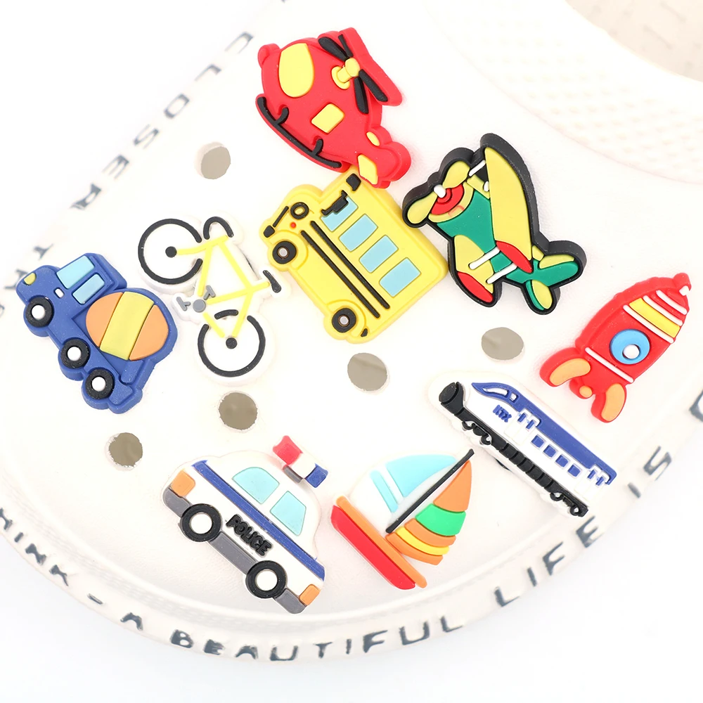 Shoe Decorations Cute Cartoon Various Means Transportation Shoe Accessories Pvc Ornament New Year's Gifts Children 1 Piece - Detail 1
