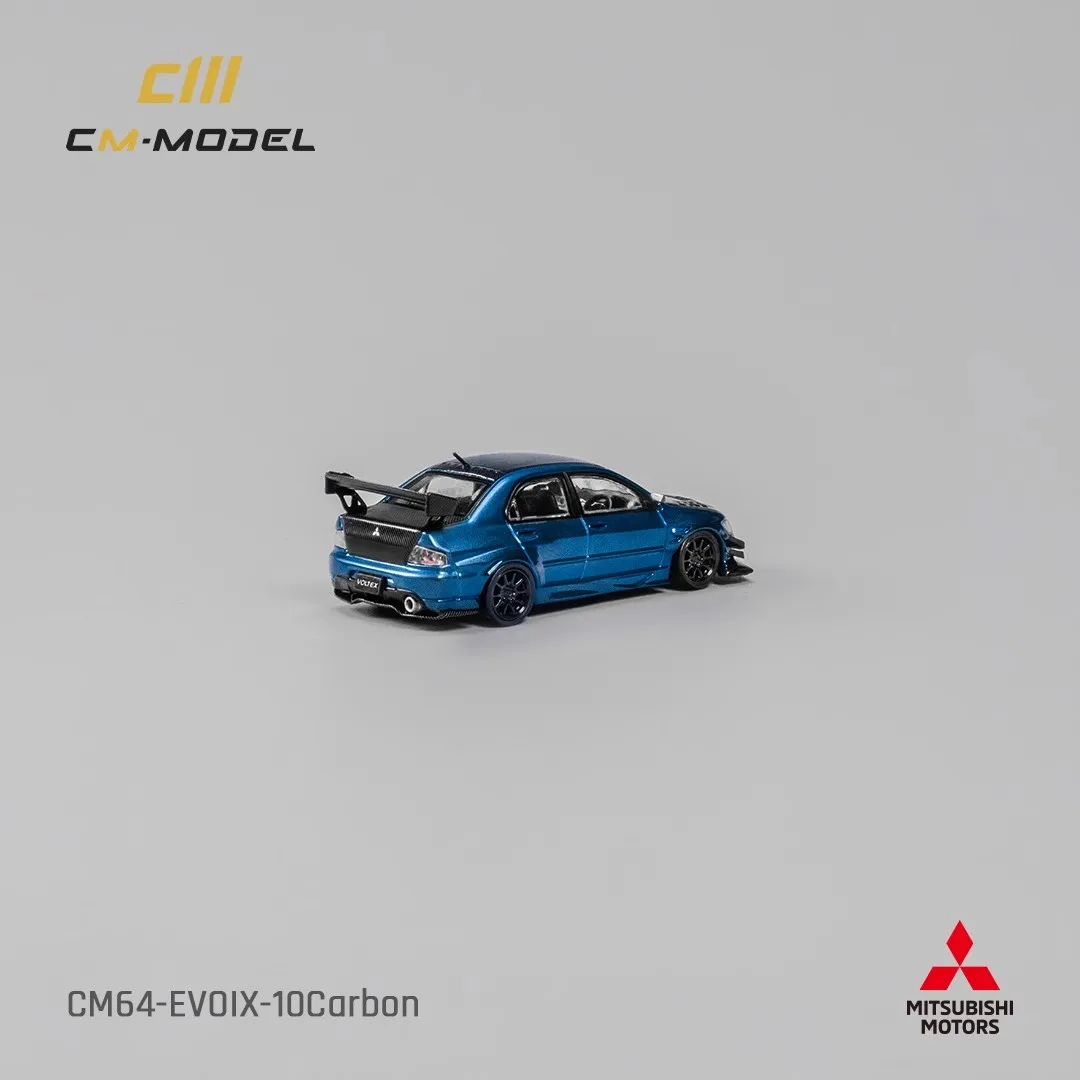 CMModel 1/64 Mitsubishi Lance EvoIX Widebody Metal blue carbon fiber cover