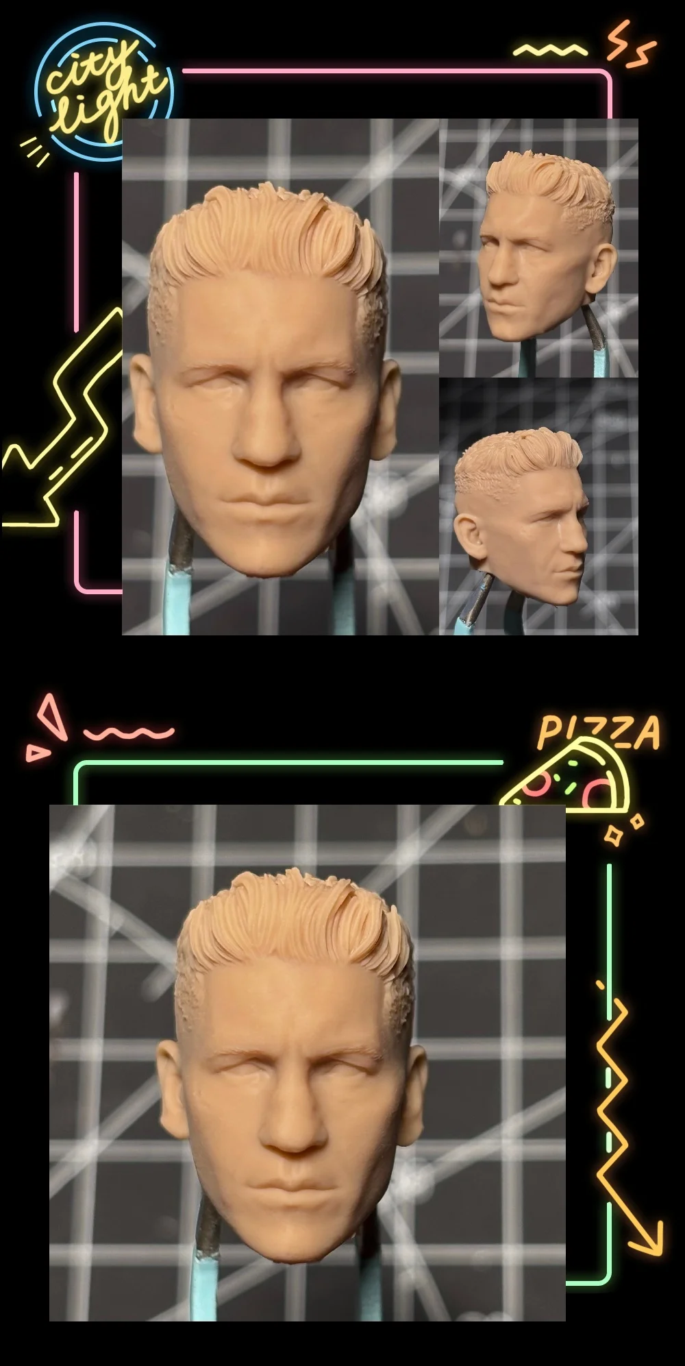 【30days made】Unpainted Model Male 1/12 Scale TV Actor Simulation White Head Carving For 6'' Action Figure Ml MFC Kaiyodo Mezco