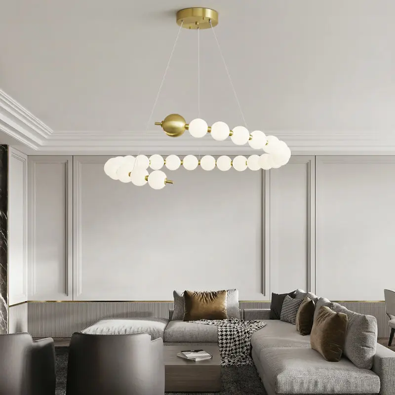 

Modern minimalist living room pendant light, luxurious and designer dining room bedroom villa circular art pendant light fixture