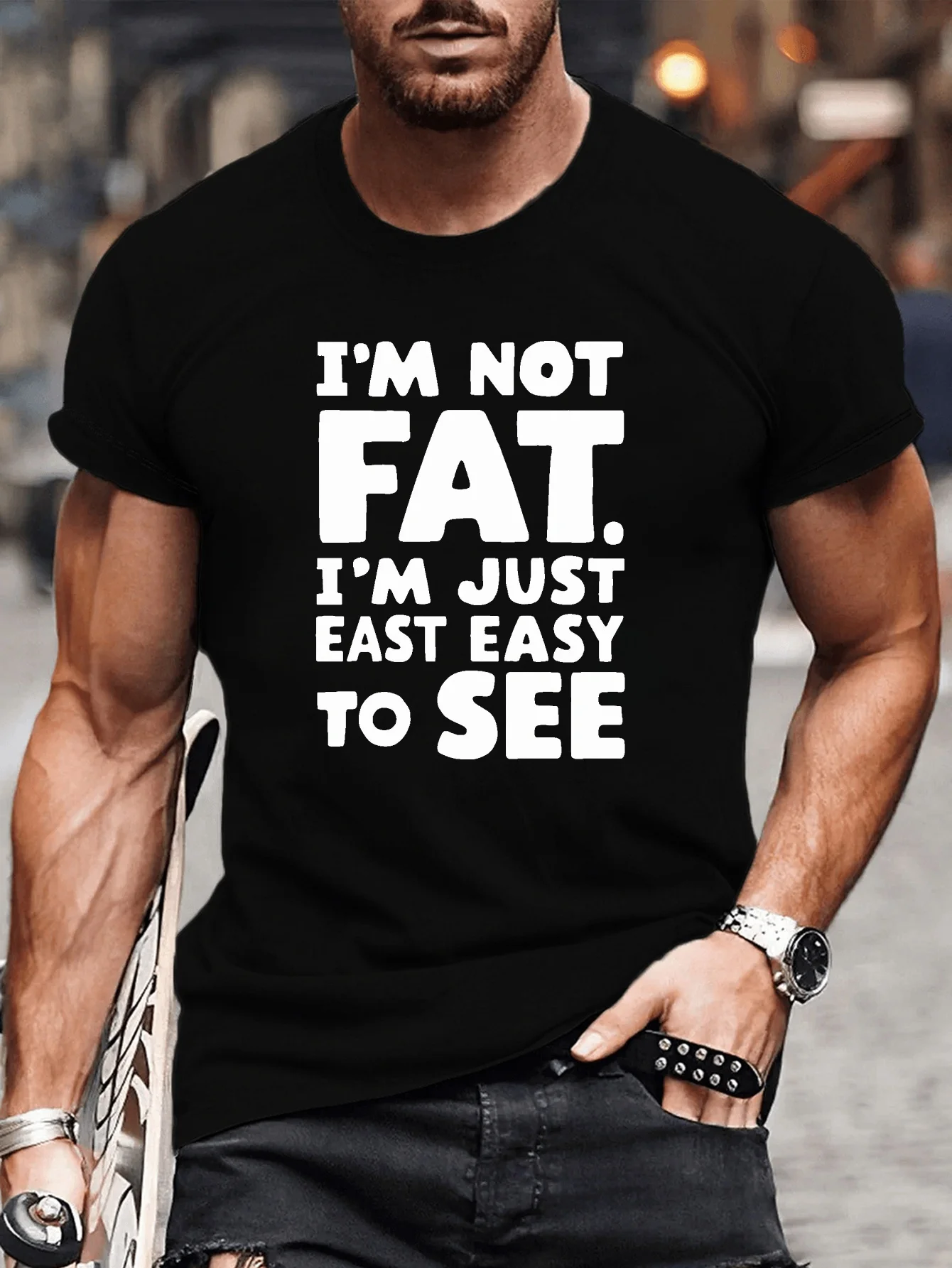 

fat see Fitted Men's T-Shirt, Sweat-wicking and Freedom of Movement