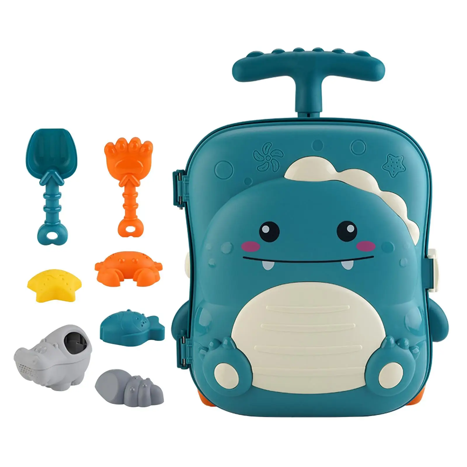 어린이 해변 장난감 세트 장난감 장난감 휴대용 미니 공룡 트롤리 재미있는 목욕 장난감