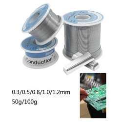 50g 100g Solder Wire 0.3/0.5/0.8/1.0/1.2MM FLUX 2.0% Tin Wire low Melt Rosin Core Solder Welding line Soldering Wire Roll