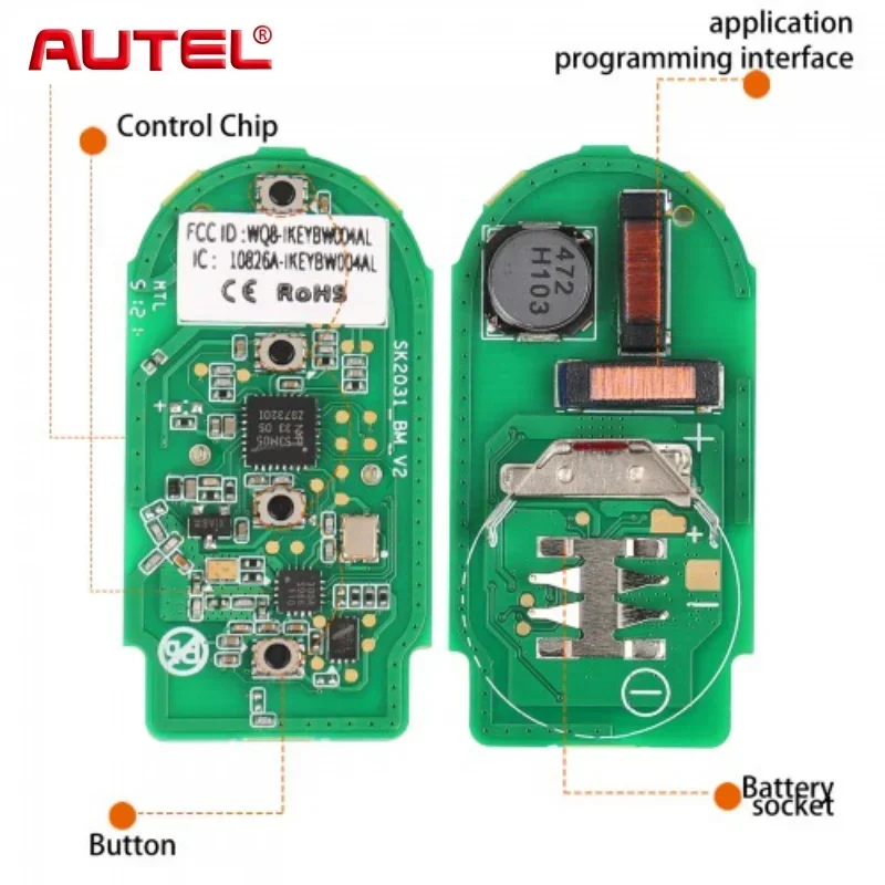 Chave inteligente universal Autel IKEYBW004AL 4 botões para BMW