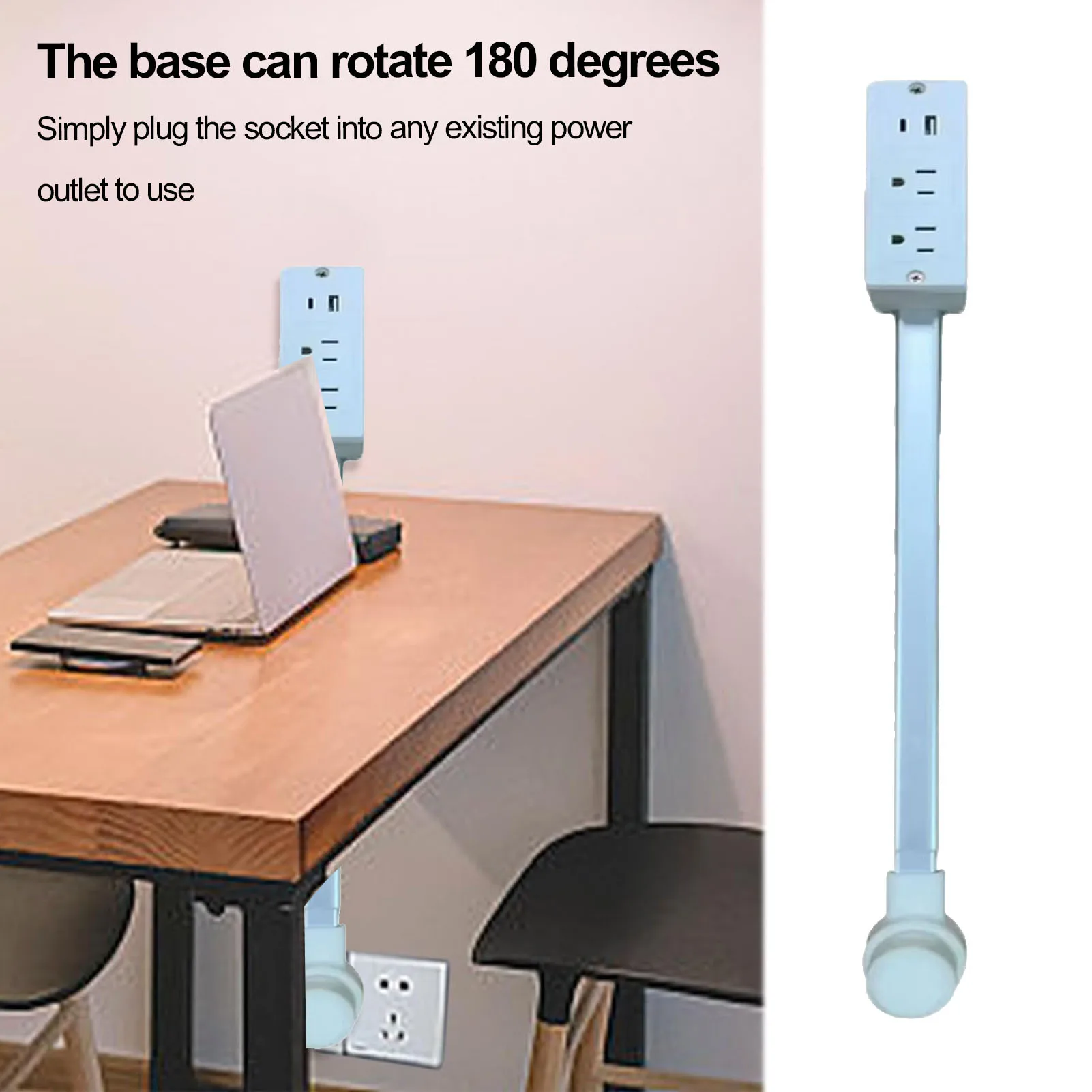 

Power Outlet Extender Power Socket Expander 2xAC Sockets 1xUSB A 1xUSB C Plug and Play 180 Degree Rotatable Versatile for Sofa