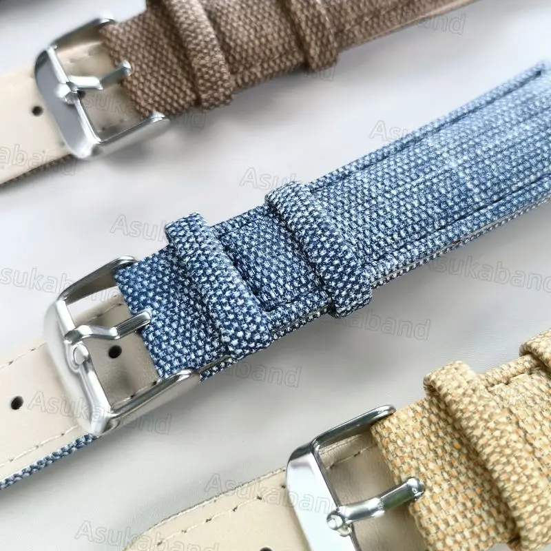 Retro Denim Nylon Watch Strap Canvas Band 10 12 14 16 18 20mm 22mm Bracelet Simple Wristbelt for Samsung for Amazfit for Huawei