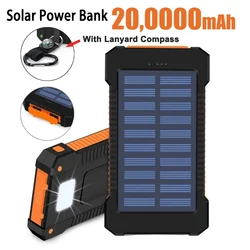 Nowy 200000 mAh Solar Power Bank Przenośna ładowarka o dużej pojemności kompatybilna z systemem IOS Android USB-A i USB-C Szybkie ładowanie 2024